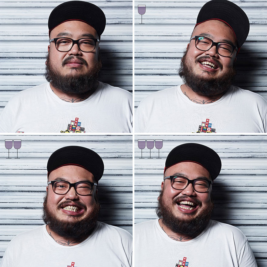Picture 15 of [Photo] The change of facial expression nuances after drinking 1, 2 and 3 glasses of wine